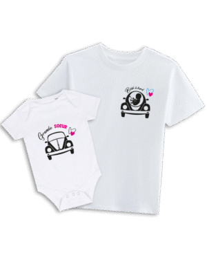 T-shirt coccinelle maman enceinte et body grande sœur